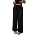 thumbnail image 3 of Tall Sweatpants for Women Wide Leg Sweatpants Baggy Fall Y2K Track Pants,M, 3 of 8