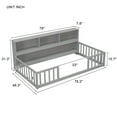 thumbnail image 5 of Noble House Lester Twin Size Floor Bed, Pine Wood Frame with Side Bookcase, Shelves, and Guardrails for Kids, Grey, 5 of 11
