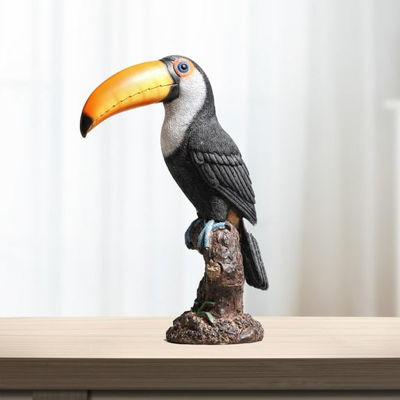 Menolana Toucan Figurine Indoor Desktop Decoration Height 31cm Lovely Bird Model Tropical Bird Sculpture for Park Landscape Versatile