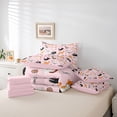 thumbnail image 6 of Feelyou Cat Animal Twin Bedding Sets 7pcs, Cartoon Stars Love Heart Bedding Comforter Set, 6 of 8