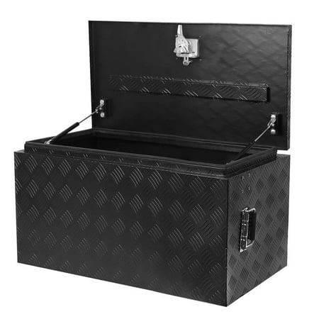 

Juiluna 30 Inch Heavy Duty Aluminum Tool Box - Waterproof Square Truck Storage Organizer Chest for Pickup Truck Bed RV Trailer - T-Handle Lock and Keys Included 30 (W) x 17 (D) x 18 (H)