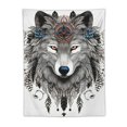 thumbnail image 5 of COMIO  Totem Wolf Tapestry Tribe Style Wall Tapestries Wild Animal Hanging Blanket with Thick Flannelette Black and White 30x40 Inch, 5 of 7