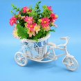 thumbnail image 3 of 3PCS Tricycle Rattan Flower Basket Simulation Small Size Float Storage Basket Weave Flower Basket Home Indoor Decoration Tool Red Pink Blue, 3 of 4