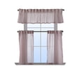 thumbnail image 2 of 3S Brother's Sheer Curtains Kitchen Valance Set of 3 Hanging Rod Pocket Window Valance Treatments Decorative Valances Tiers Café Curtains ( Baby Pink 50"x14"Valance - 24"x24"Tiers), 2 of 6