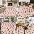 thumbnail image 6 of Vintage Sweet Bows Washable Area Rug 5 x 8 ft Pink Bow Red Cherry Linen Texture, Soft Non Slip Rugs Stain Repellent Indoor Felt Carpet for Living Dining Room Bedroom Home Office, 6 of 9