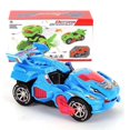 thumbnail image 3 of Toy car automatic transforming dinosaur with light and mu Blue, 3 of 4