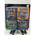 DOWDLE 4Pack Mini Wooden Puzzles & Tray World Cities Set, 250 Piece