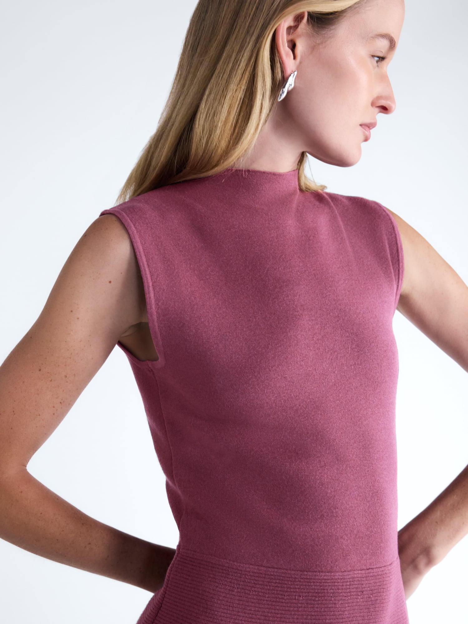 Scoop Women’s and Women's Sleeveless Mock Neck Mini Dress, Sizes XS-4X