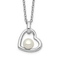 thumbnail image 3 of Sterling Silver Rhodium-plated 4-5mm White Button FWC Pearl Necklace, 3 of 3