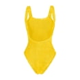 thumbnail image 5 of HVOBTTY Womens Summer Casual 1 Piece Sport Beach Swimsuits Solid Color Padded Tank Style Slim Bodysuits Beach Vacation Wear Yellow, L, 5 of 5
