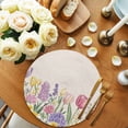 thumbnail image 2 of Spring Floral Round Placemats Set of 4 for Dinning Tables,Heat-proof Braided Table Mats 13 Inch,Pink Tulip Summer Botanical Rustic Washable Place Mat for Kitchen Restaurant Party Decor Table Setting, 2 of 9