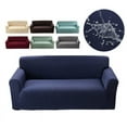 thumbnail image 2 of jacquard waterproof sofa cover for living room solid plain dyed couch over for pets and kids sofa skins elastic slipcovers (color 15,3-Seat 175-210cm), 2 of 6