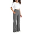 thumbnail image 2 of Girls Flare Leggings High Waisted Yoga Bootcut Pants Bell Bottoms with Pockets School Uniform, 2 of 5