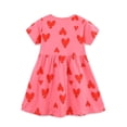 thumbnail image 6 of WIBACKER 2-7T Toddler Girls Short Sleeve Dress Hearts Cotton Casual Summer Jersey Dresses with Pockets, 6 of 7