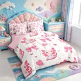 thumbnail image 2 of Manfei Adorable Axolotl 7pcs Queen Bedding,Kawaii Animals Pattern Bedding Comforter Set Queen,Pink Reversible, 2 of 7
