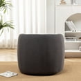 thumbnail image 3 of 34" Wide Dark Gray Bouclé Swivel Barrel Accent Chair with Pillow, Modern Upholstered Armchair, 3 of 12
