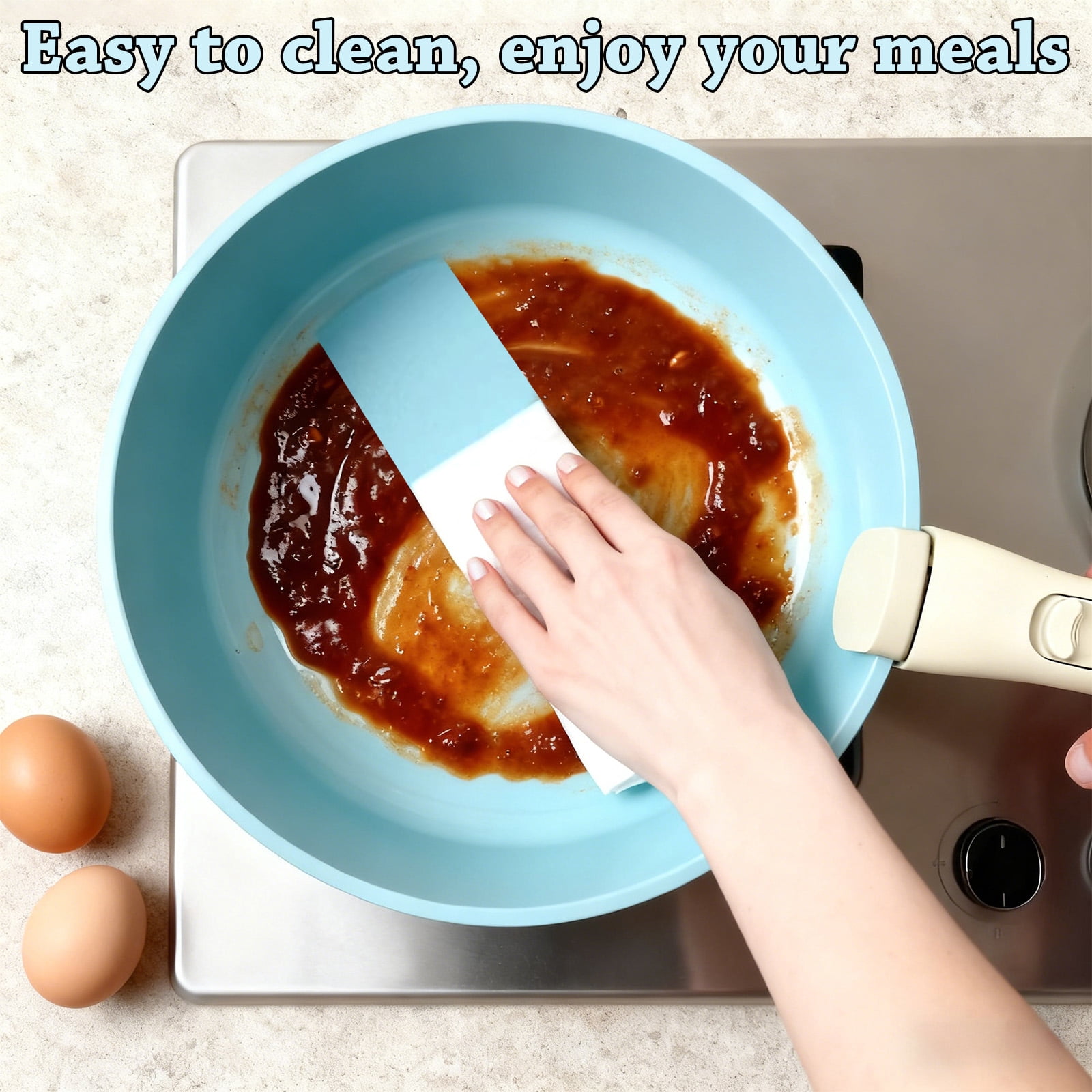 23pcs Pots and Pans Non Stick, Cookware Sets Detachable Handle, Induction Kitchen Pots and Pans,NonStick Cooking Set, Oven/Dishwasher/Fridge , Space Saving,Healthy Kitchen Cookware Sets