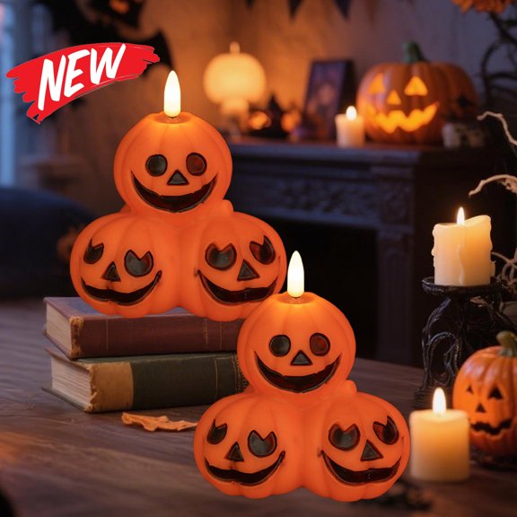 Halloween Decorations Savings, 1 Pack Tarmeek Halloween Pumpkin LED Night Light, Glowing Light Up Party Decor, Plastic Freestanding Desktop Ornament for All Ages Celebrations