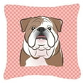 thumbnail image 3 of Caroline's Treasures BB1281PW1818 Checkerboard Lime Green English Bulldog  Canvas Fabric Decorative Pillow , 18H x18W,, 3 of 3