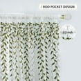 thumbnail image 2 of Embroidered Transparent Curtains, Natural Embroidered Voile Drapes and Curtains Weeping Leaves Design for Kids Room Window Treatment Drapery Semi Sheer White and Green 39.4" x 75", 1 Panel, 2 of 7