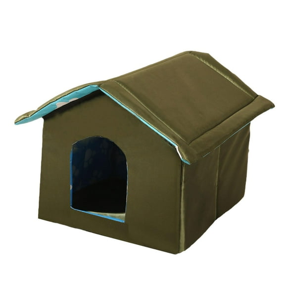 Refugio para gatos callejeros, casa cálida para al aire libre, cama plegable impermeable, suministros portátiles para cachorros y