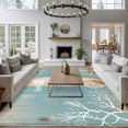 thumbnail image 3 of Coastal Sea Horse Area Rugs 8'x10', Washable Small Throw Rugs for Living Room Patio, Summer Coral Ocean Vintage Wood Indoor Outdoor Rug Non-Slip Low Pile Carpet Runner Reversible Floor Mats, 3 of 8
