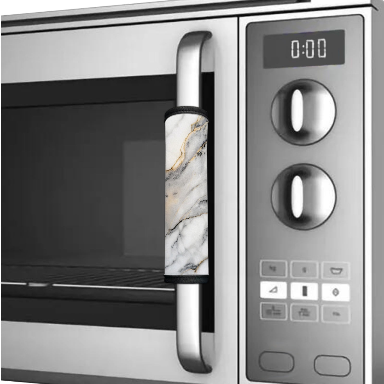 SEANATIVE Fridge Door Handle Covers Set of 6 Washable Kitchen Appliance Handle Protectors for Fridge Microwave Stove Dishwasher Refrigerator Accessories, Marble White Gray