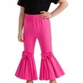thumbnail image 4 of JCCXIN Toddler Kids Girls Flare Pants Baggy Bow Elastic Waist Stretch Pants Outdoor Playwear Summer Casual Everyday Wear Cozy Party Bottoms,Red,6-7 Years, 4 of 9