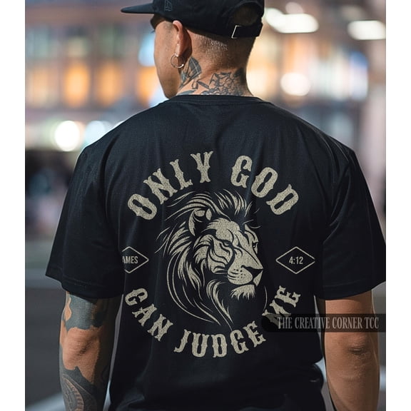 Christian Shirt, Only God Can Judge Me Tshirt, Men'S Christian For Him Bible Verse T-Shirt Religious Godly , Jesus Cross
