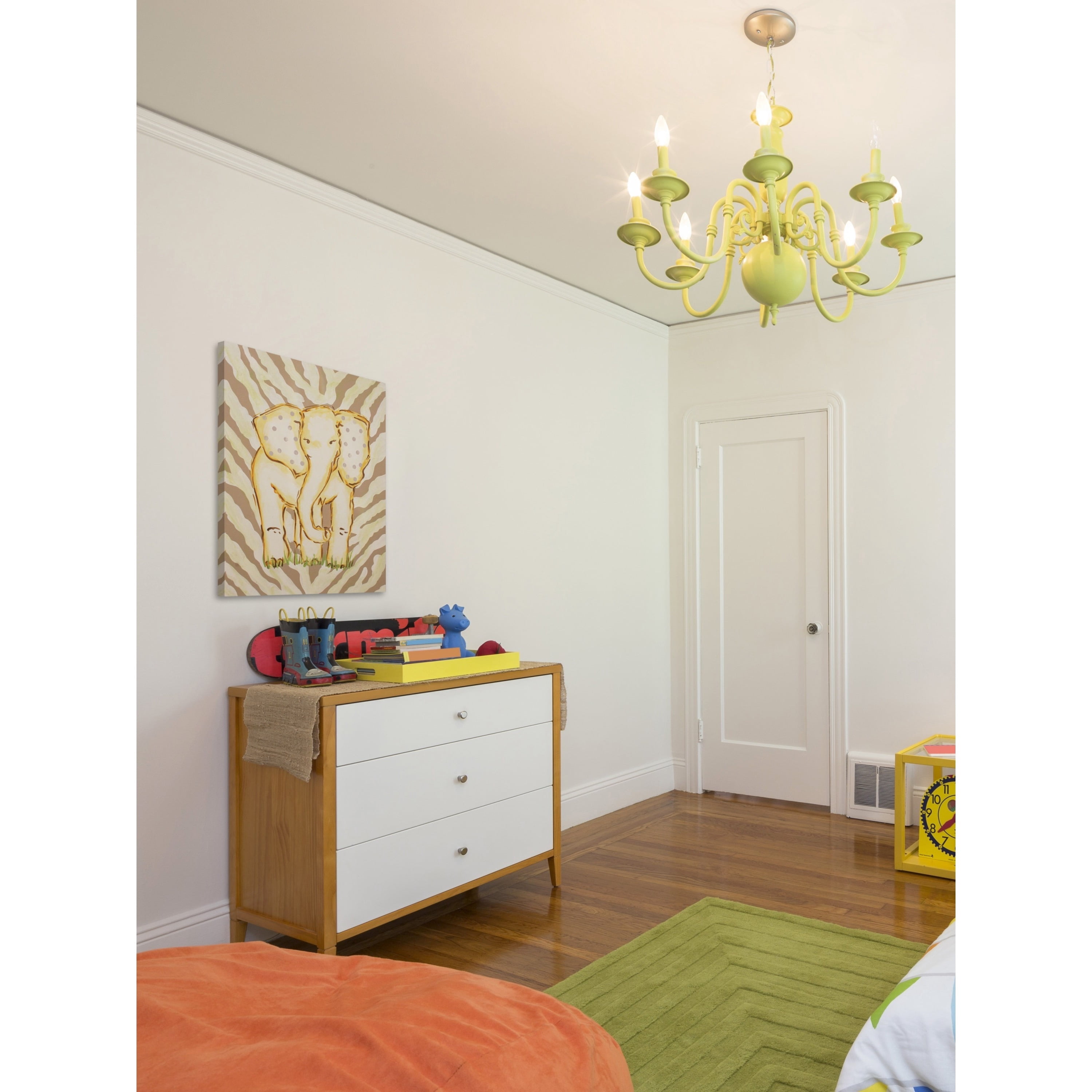 "Tan Elephant" by Reesa Qualia Painting Print on Wrapped Canvas