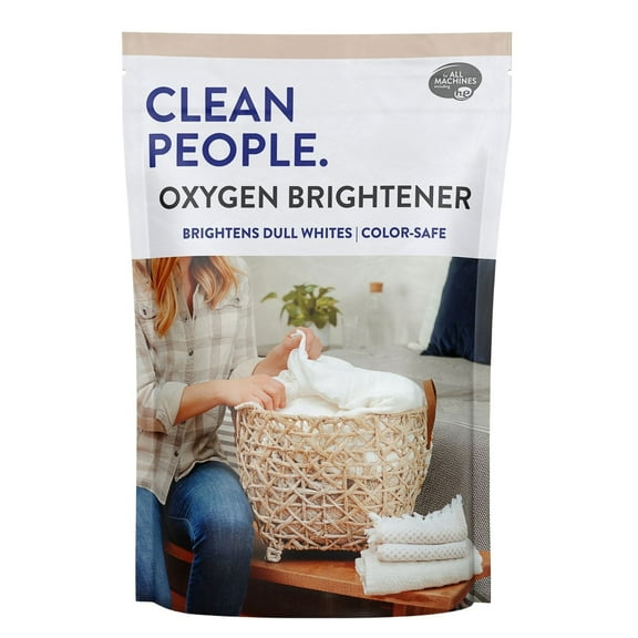 The Clean People Oxygen Brightener Stain Remover | Bleach Alternative, Simple Ingredients, Brightens Dull Whites AND Colors | 41 oz