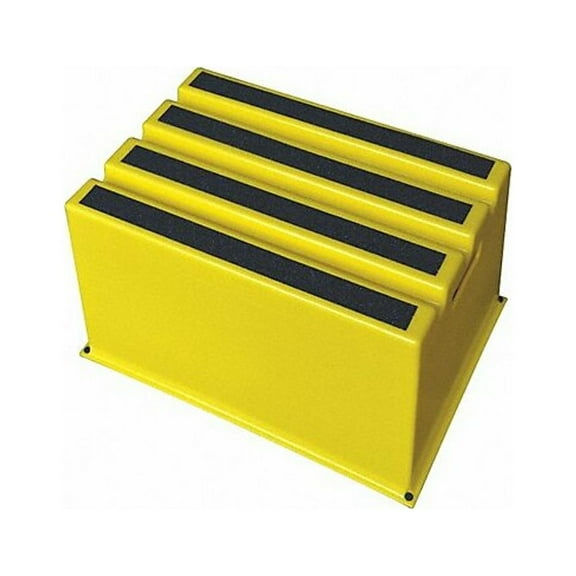Box Step, 1 Steps, 500 lb Load Capacity, 12 in Overall Height, Plastic, Yellow