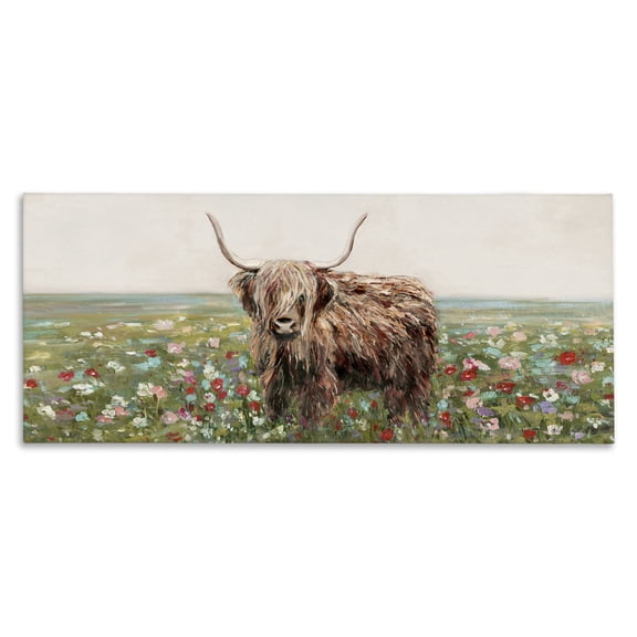 Stupell Industries Farmhouse Grazing In Poppy Field Canvas Art, 24 x 10, by Sally Swatland
