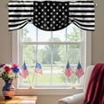 thumbnail image 2 of Independence Day Tie Up Valances Curtain, Adjustable Kitchen Vintage Distressed Black and White American Flag Valances for Windows Decor, Rod Pocket Short Curtains Set for Bedroom/Bathroom, 42"x12", 2 of 9
