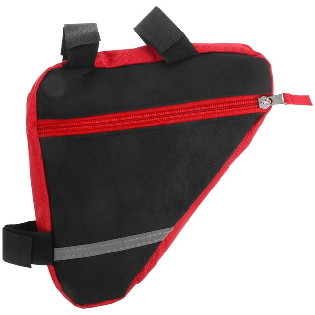EeaseCA Sac Tube Triangulaire pour Vélo de Route VTT, Sac à Cadre avant, Sacoche Accessoires (Rouge)