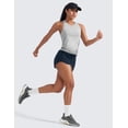 thumbnail image 3 of CRZ YOGA Running Shorts for Women 3" Mesh Liner Quick Dry for Workout Sport Athletic with Zipper Pocket, 3 of 4
