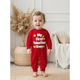 thumbnail image 6 of BemeyourBBs My First Valentine Day Baby Girl Boy Outfit Romper Heart Embroidery Long Sleeve Jumpsuit, 6 of 9