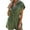 Army Green, variant on Chouyatou Women's Short Cuffed Sleeve Utility Rompers Elastic Waist Button Down Cotton Pocketed Jumpsuit(Beige,XS)