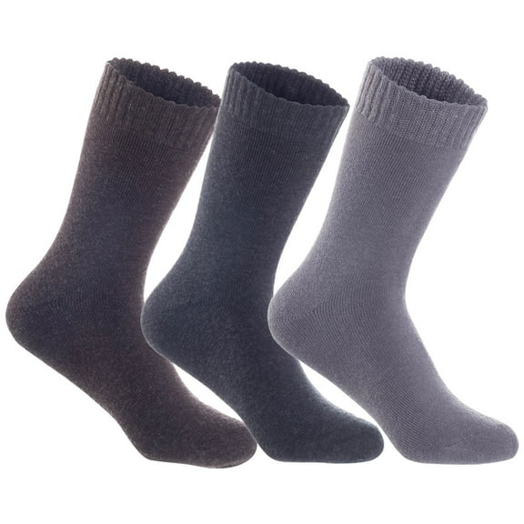 3 Pairs of The Most Gorgeous Women's Wool Crew Socks. Soft, Strong, Comfortable LK0602 Size 6-9 (Coffee,Dark Grey,Grey)