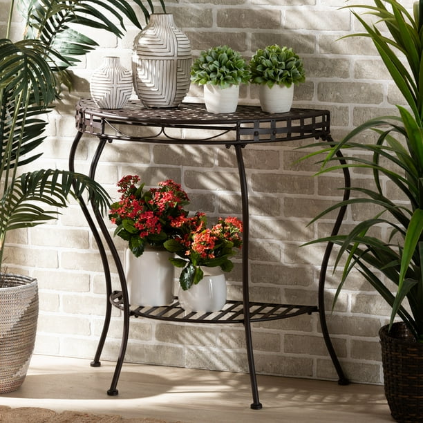 Baxton Studio Laraine Modern And Contemporary Black Metal Outdoor Console Table Com Baxton Studio Laraine Modern And, Modern Outdoor Console Table