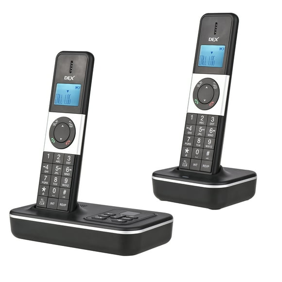 Speakphone, D1002 TAM-D 2-Handset Cordless Phone with Answering Machine Caller ID/Call Waiting 1.6 inch LCD 3 Lines Screen Display Rechargea