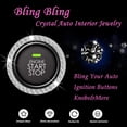thumbnail image 4 of White Bling Crystal Rhinestone Car Engine Ignition Button Ring, Emblem Sticker, Girly Car Interior Accessory Decoration for Push to Start Button Cover, AC Control Knob,Car Shift Cover, 4 of 7