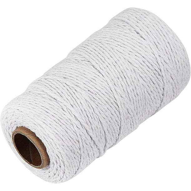 White Cotton Twine String 328 Feet 2MM for Crafts, Bakers Twine