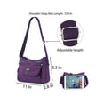 thumbnail image 3 of PULLIMORE Multi Pockets Crossbody Bag for Women Waterproof Nylon Shoulder Bag Travel Purses Messenger Bag (Purple), 3 of 10