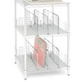 thumbnail image 3 of Shelving Inc. 18" d x 24" w x 36" h 3-Tier Wire Record Player Stand with Album Storage, Weight Capacity 800lbs Per Shelf, 3 of 6