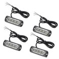 thumbnail image 1 of 4-Pack 4-LED Amber Orange Grill Emergency Warning Lights 12V 24V Flashing Strobe for Vehicles, 1 of 5