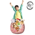 thumbnail image 3 of Urban Storage Toy Bag Chair, City Architecture Minimalistic Northern Houses with Round Windows Print, Stuffed Animal Organizer Washable Bag, Large Size, Marigold Magenta Blush, by Ambesonne, 3 of 3