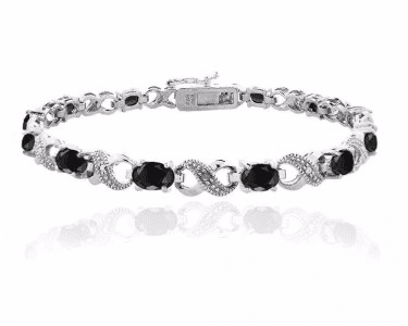 7.2 Carat Sapphire & Simulated Diamond Accent Infinity Bracelet by Lillian Grace