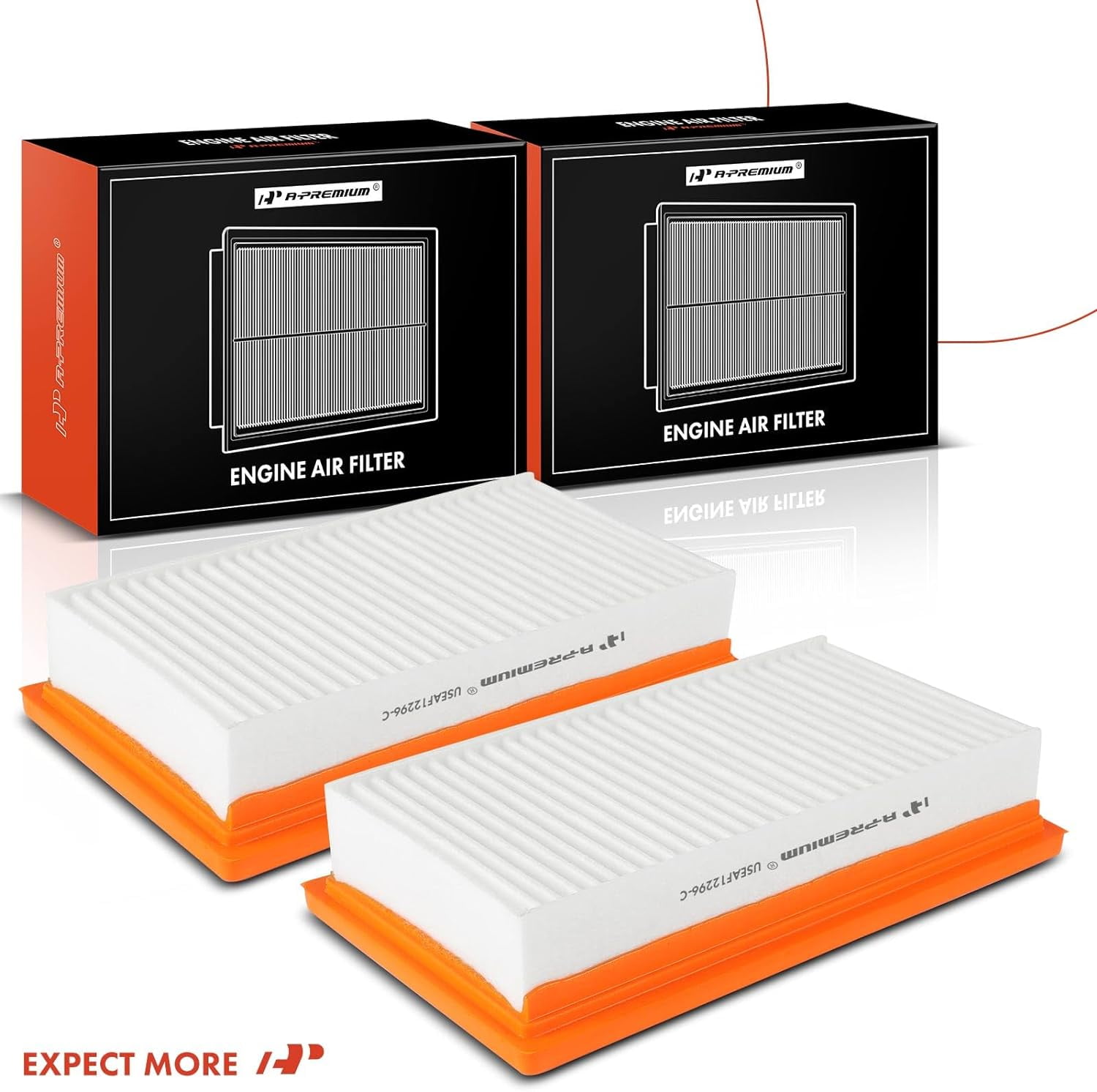 A-Premium Front 2-PC Engine Air Filter Compatible with Hyundai Accent 2018-2022 & Kia Rio 2018-2023, 1.6L, Replace# 28113H9100, 281138100