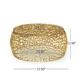 thumbnail image 4 of Noble House Avelina Modern Handcrafted Aluminum Mesh Coffee Table, Gold, 4 of 9